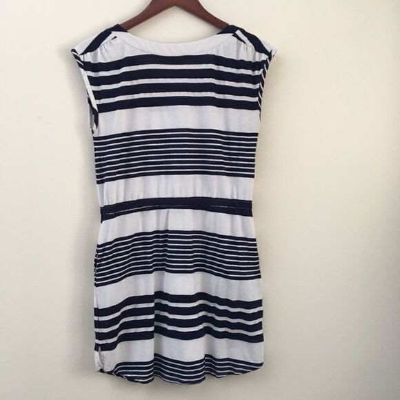 Saint Tropez West white & navy stripe dress with pockets | Small - Picture 5 of 7